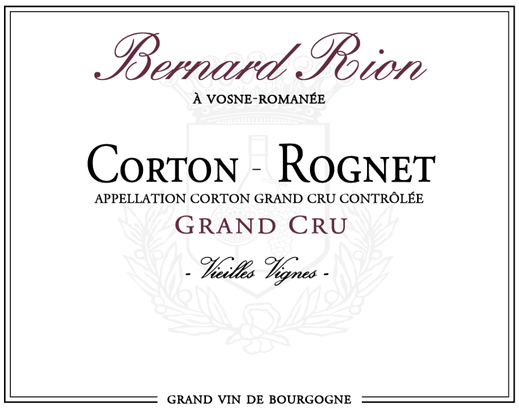 Vin Rouge Pinot Noir d'appellation Corton Rognet
