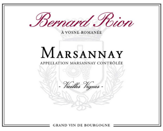Pinot noir issu d'une vigne de Marsannay secteur Sampagny